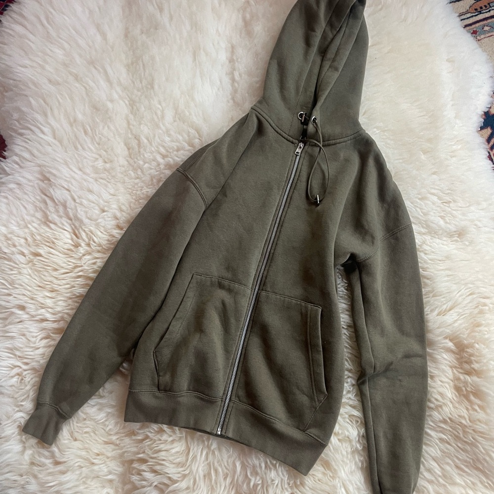 Free Planet Olive Green Fleece-Lined Hoodie